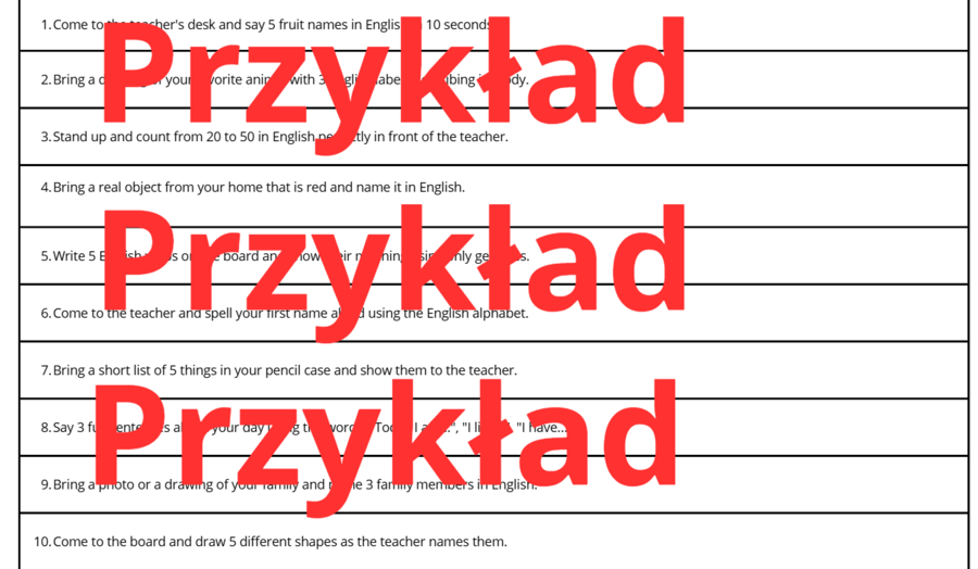 School Year Challenge- zadania motywacyjne dla 4,5 klasy