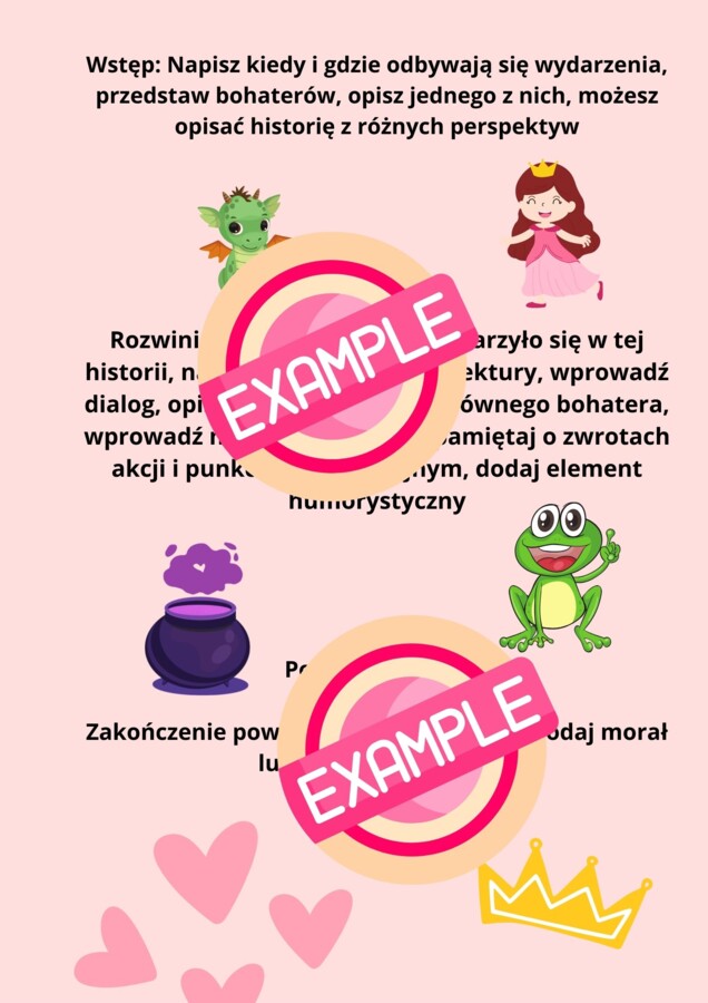 Plan opowiadania, dla młodszych dzieci, pdf