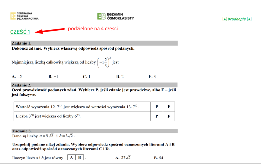 Szybkie powtórki przed egzaminem z matematyki z CKE - karta pracy