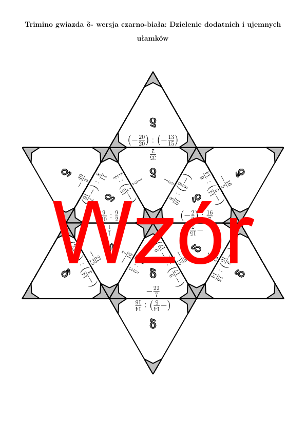 Trimino - Dzielenie dodatnich i ujemnych ułamków | matematyka