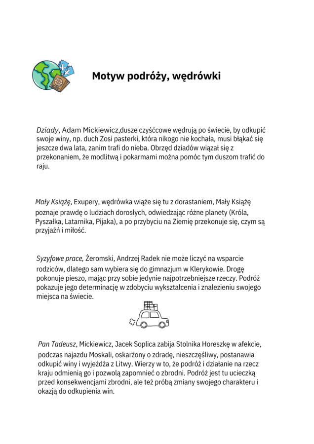 Motywy literackie na egzaminie ósmoklasisty, przewodnik z ćwiczeniami, 14 stron pdf
