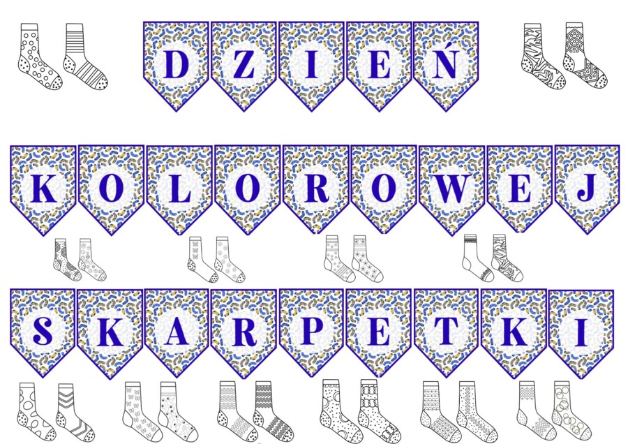 Dzień Kolorowej Skarpetki wzór 1