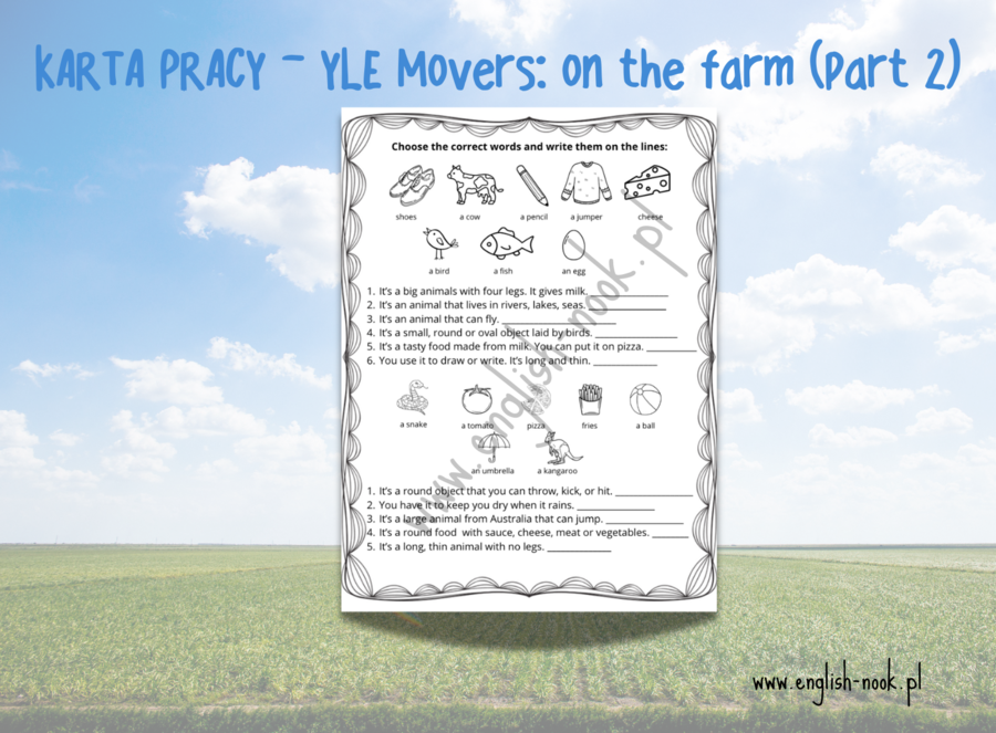 YLE Movers - karta pracy