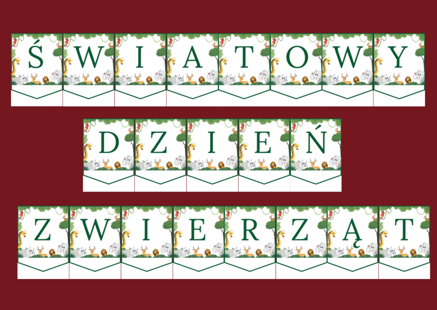 DZIEŃ ZWIERZĄT - girlanda – gazetka –biblioteka - wersja 2