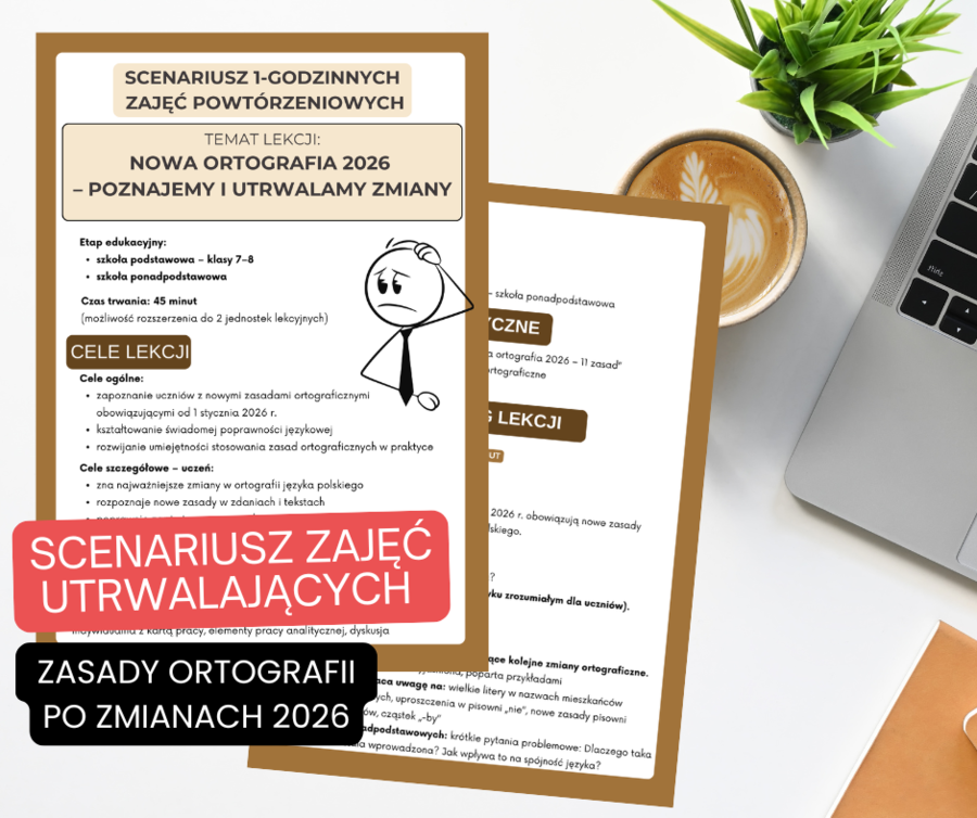 Nowa ortografia 2026 – komplet materiałów edukacyjnych (PDF)