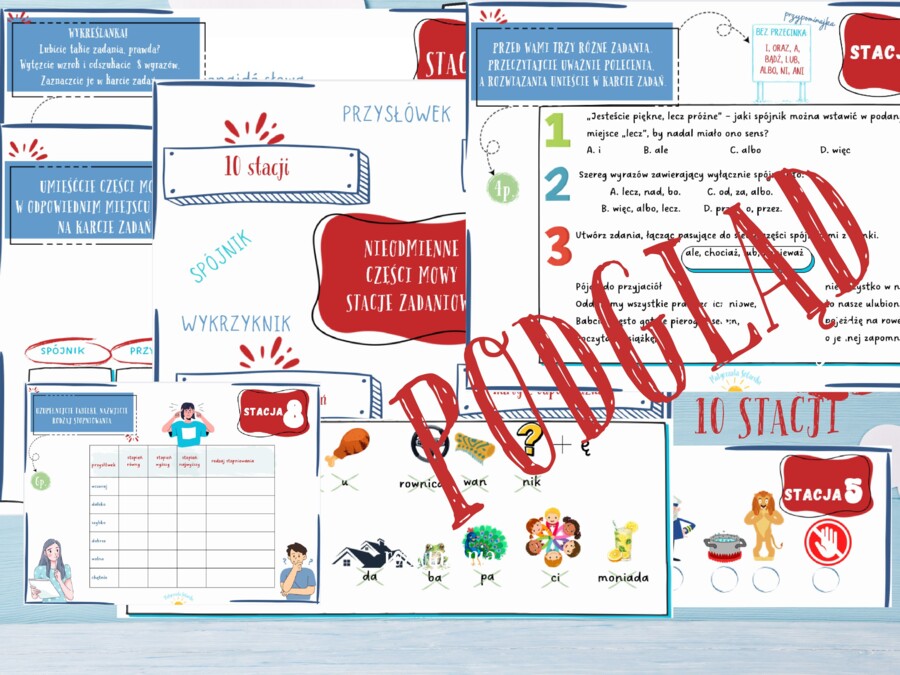 Nieodmienne części mowy- Stacje zadaniowe