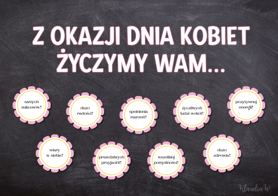 Dzień Kobiet - gazetka z życzeniami (wersja 2)