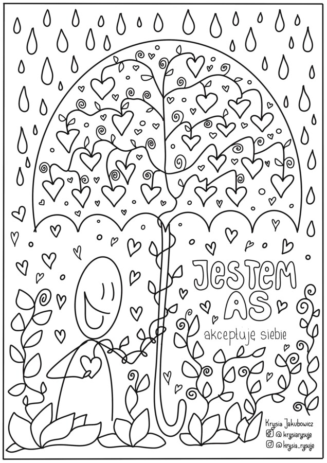 Jestem As - Akceptuję Siebie kolorowanka