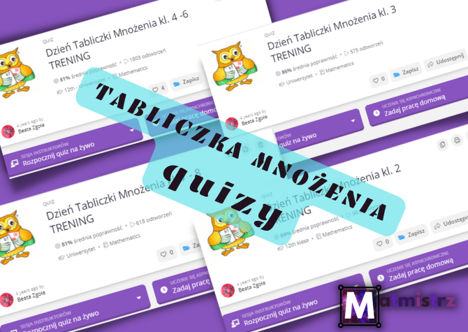 Quizy z tabliczki mnożenia