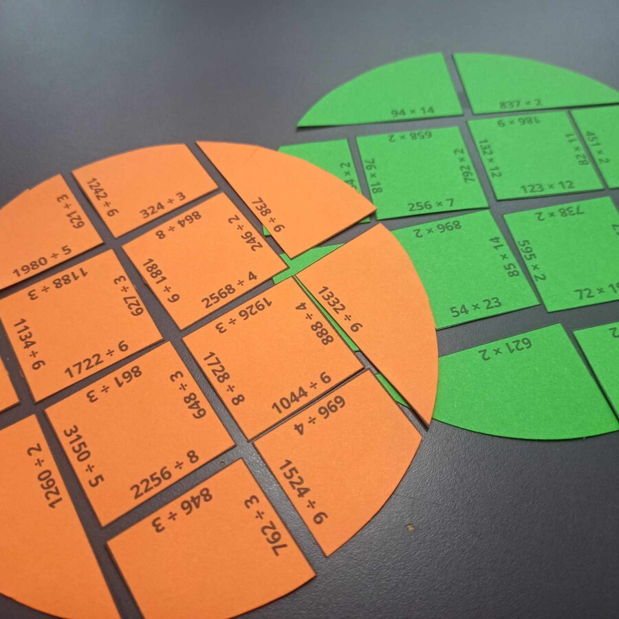Puzzle matematyczne na Dzień Kropki - mnożenie i dzielenie