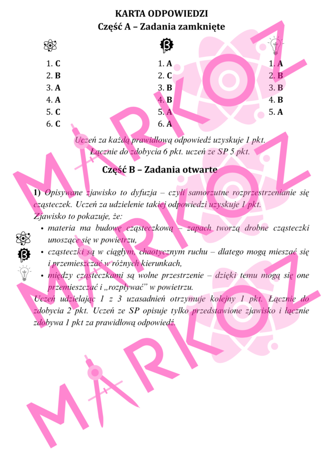 Sprawdzian właściwości i budowa materii