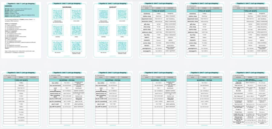 Together 6, Unit 7 - słownictwo