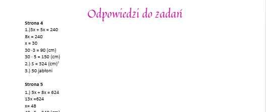 Pole wielokątów – karty pracy (prostokąt, kwadrat, trójkąt, trapez, równoległobok)