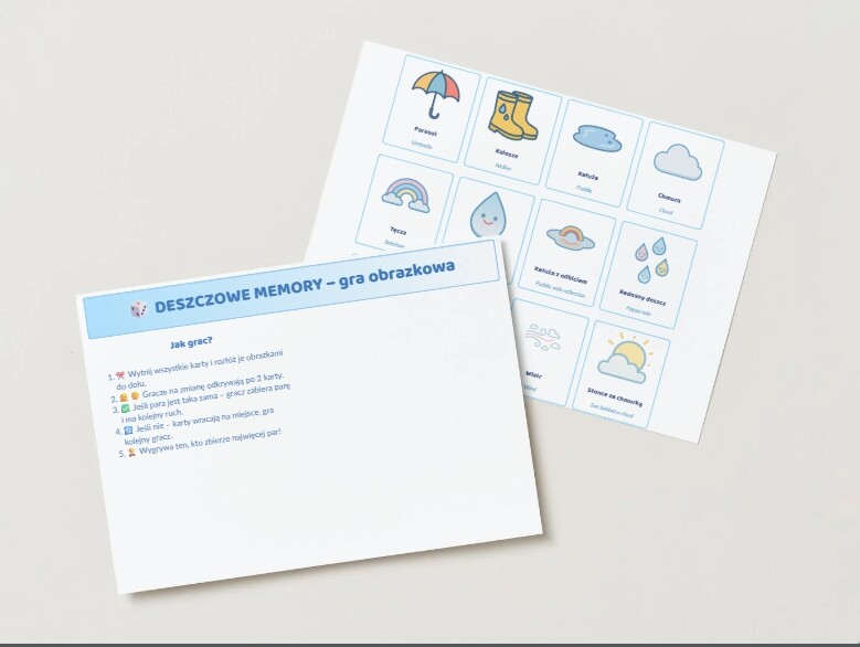 „Deszczowe memory” – gra obrazkowa