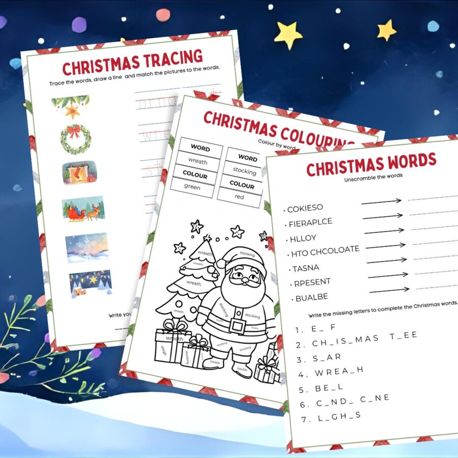 Christmas mini pack – FLASHCARDS & ĆWICZENIA zadania świąteczne