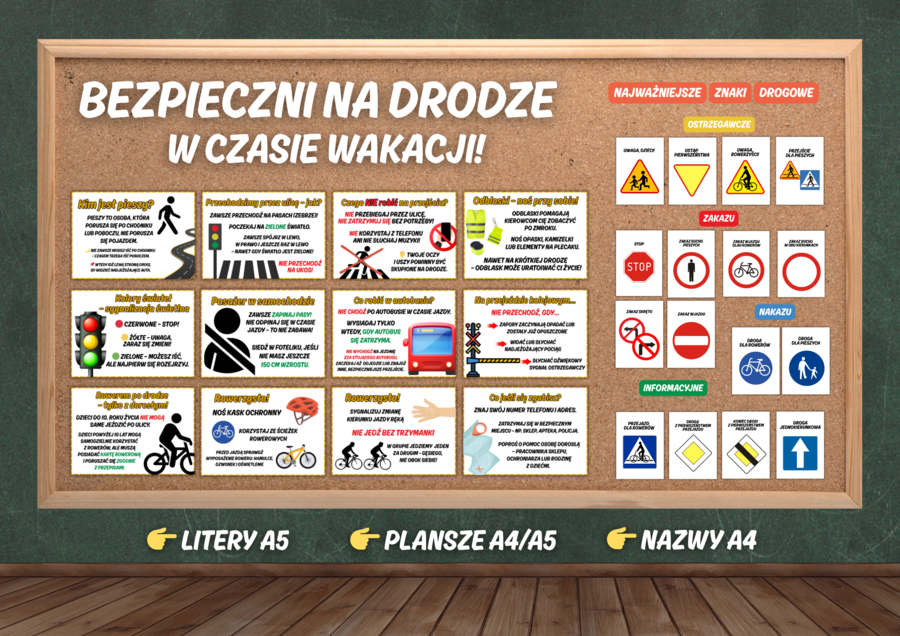 BEZPIECZEŃSTWO NA DRODZE (w czasie wakacji) - gazetka edukacyjna