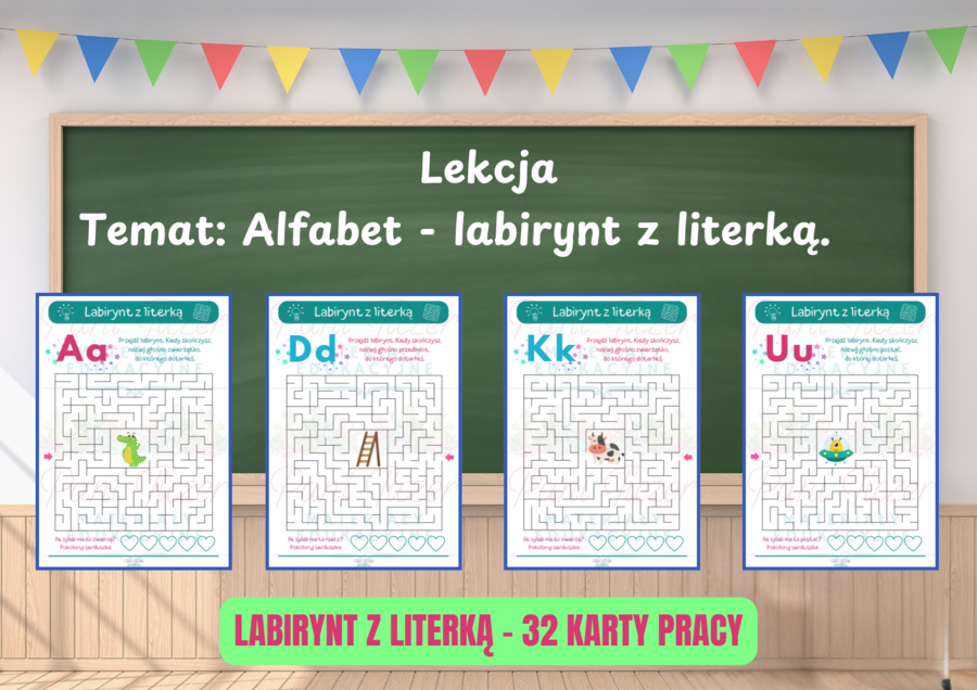Alfabet - labirynt z literką
