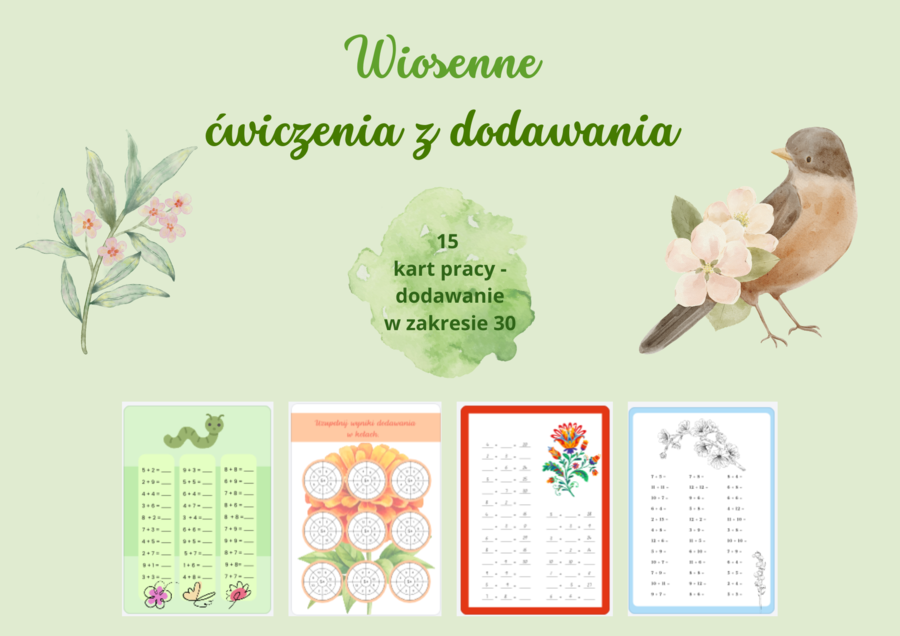 Wiosenne ćwiczenia z dodawania