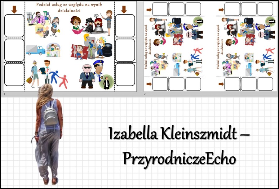 Notatka okienkowa „Rodzaje usług”, „Rodzaje usług. Łączność i transport” w pdf. Geografia 7 dział „Usługi w Polsce”.