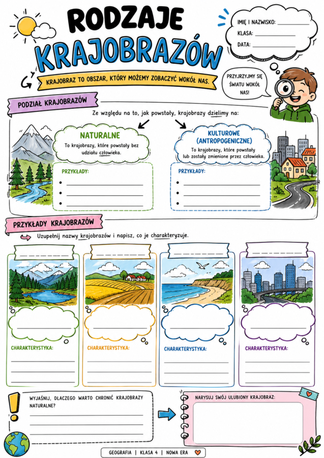 Notatka graficzna Rodzaje krajobrazów