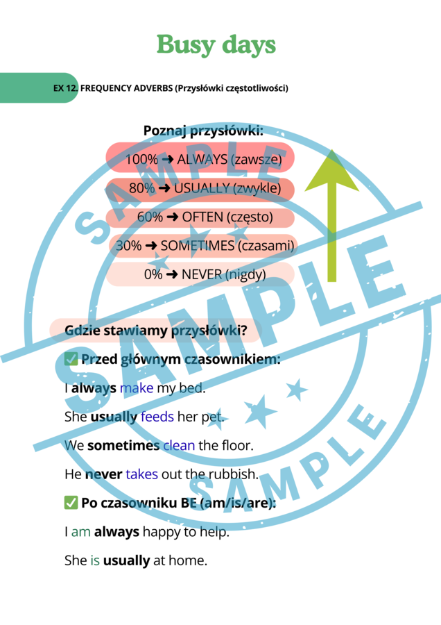 Stars and Heroes 3 - unit 3 - Busy Days - Karty Pracy