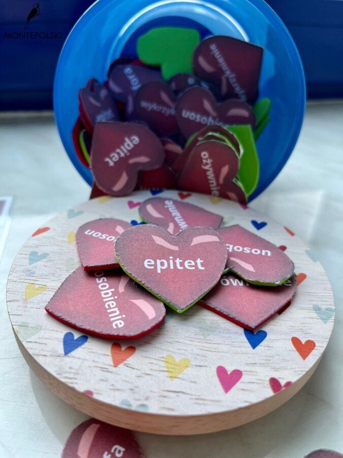 Walentynki - zestaw wierszy - środki stylistyczne - serduszka do zaznaczania