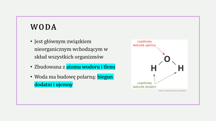 Znaczenie wody dla organizmów KLASA 1 PODSTAWA BIOLOGIA