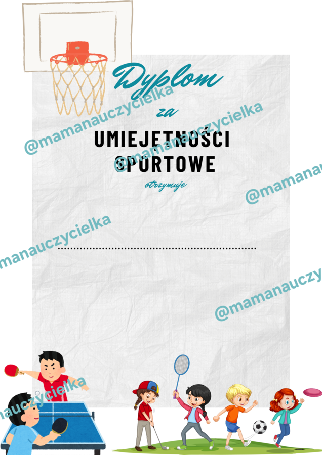 Dyplom za umiejętności sportowe