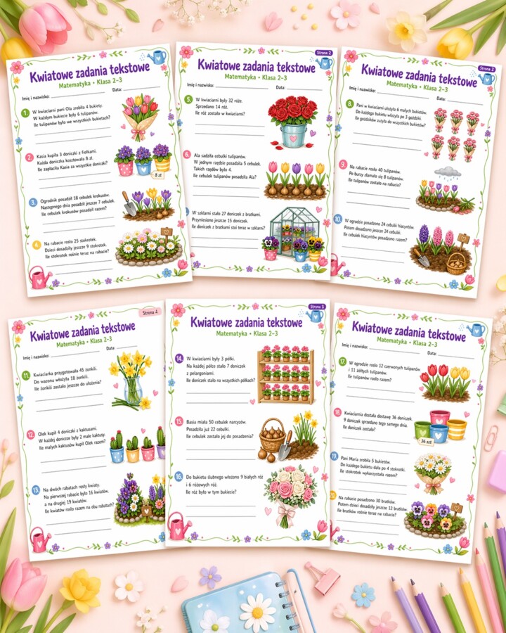 Kwiatowe zadania tekstowe