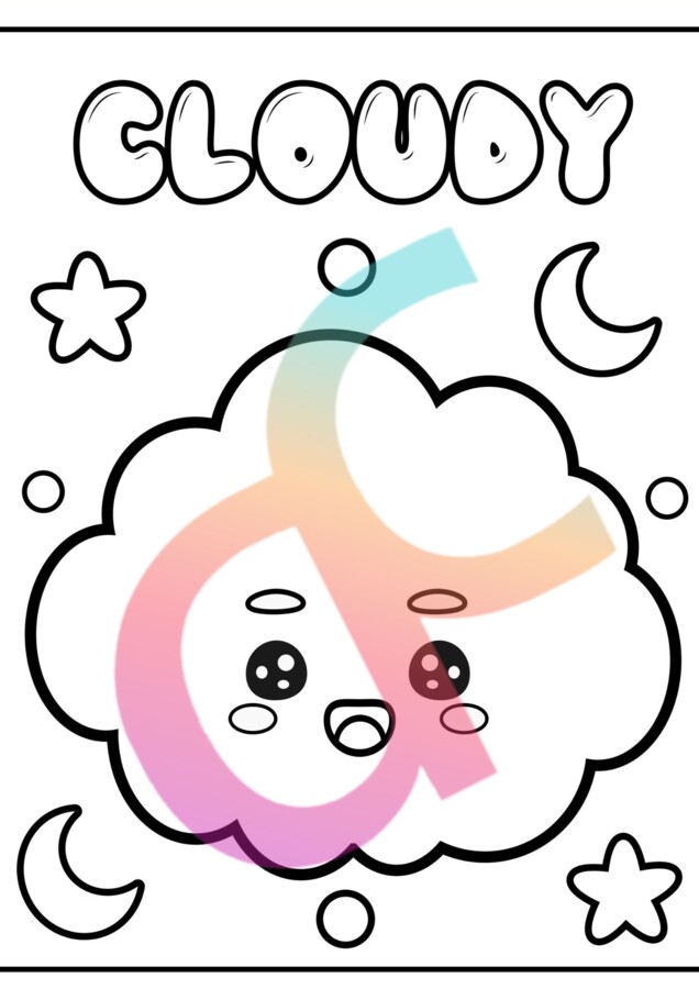 Język angielski - Pogoda - karty do kolorowania dla dzieci; przedszkole