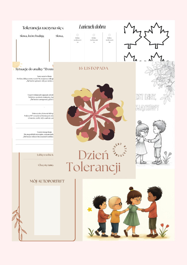 Dzień tolerancji - karty pracy, zadania klasowe, kolorowanka, plakat