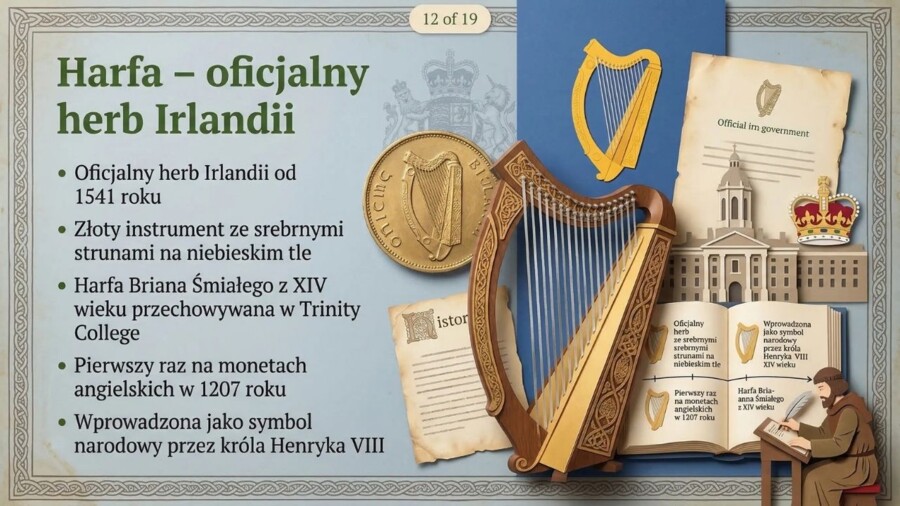 Dzień Świętego Patryka - Irlandia, symbole i tradycje (gazetka szkolna / prezentacja, 19 plansz)