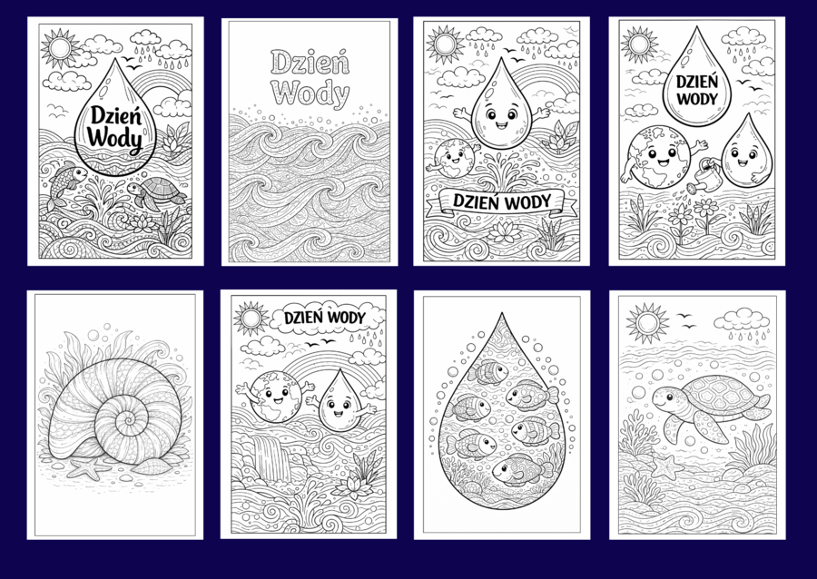 DZIEŃ WODY - kolorowanki - 24 strony