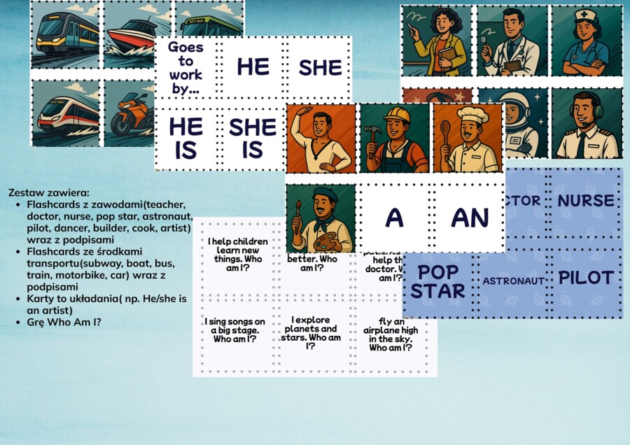 ZAWODY / JOBS  - MEANS OF TRANSPORT  ANGIELSKI kl. 1-3