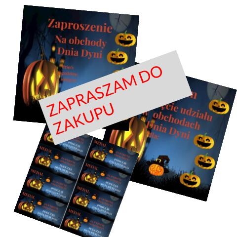 ??Dzień Dyni/ Halloween - zaproszenie, dyplom, medale