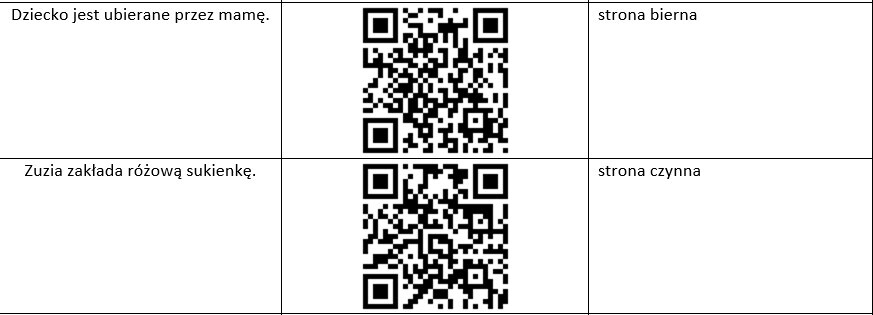 Czasowniki i imiesłowy z kodem QR - ćwiczenie