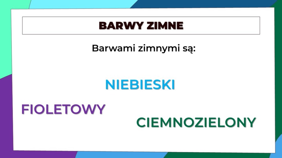 Barwy ciepłe i zimne - prezentacja