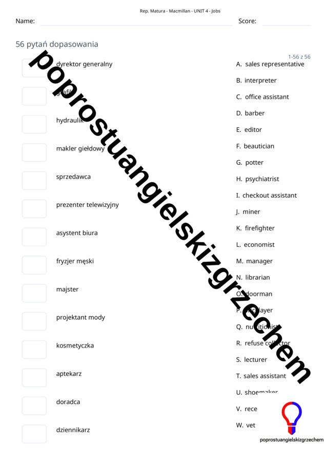 Repetytorium – Podręcznik do szkół ponadpodstawowych (Macmillan) – Unit 4 – testy