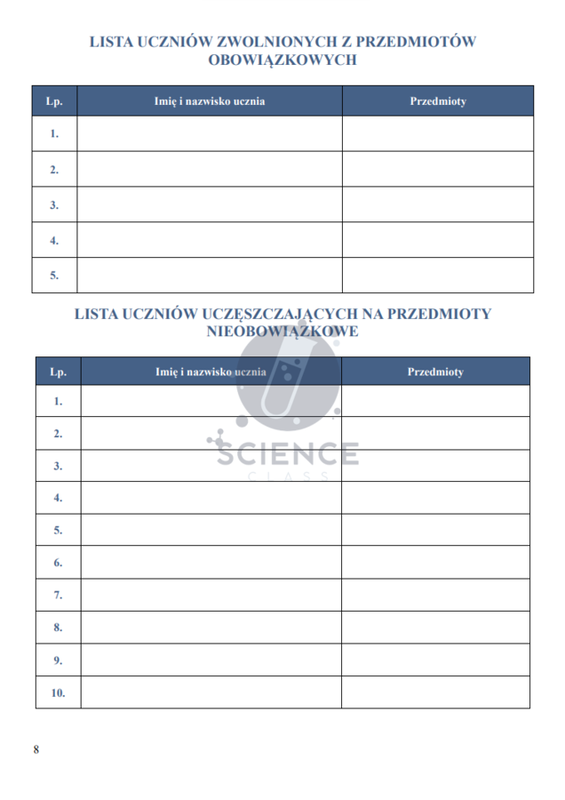 Teczka wychowawcy na rok szkolny 2023/2024