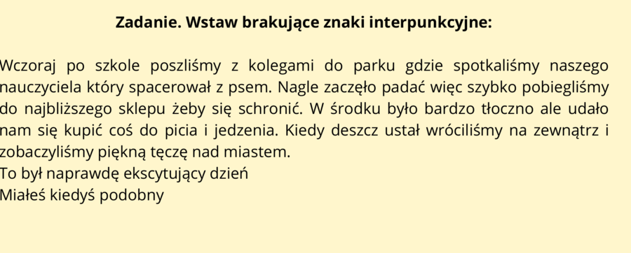 Powtórka językowa do e8 - język polski