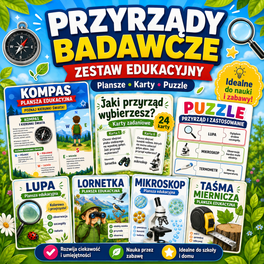 PRZYRZĄDY BADAWCZE – gotowy zestaw materiałów do nauki