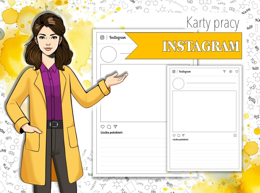 Chemia. Karta pracy. Instagram. Nauczanie przez przeżywanie. Bajkowa chemia.