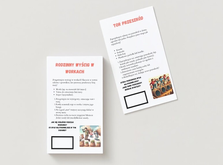 Karty wspólnych zadań. (Karty ekologiczne, Karty kreatywne, Karty sportowe, Karty naukowe).