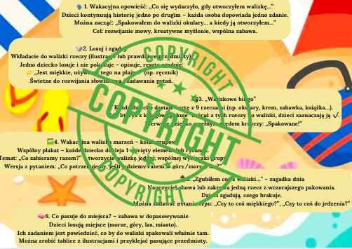 ☀️ MEGAPAKIET: Walizka + Odliczanie – Wakacyjna Przygoda x2! 🎒📅 Dwie bestsellerowe gazetki i kreatywne materiały na zajęcia w przedszkolu i młodszych klasach w jednym zestawie – teraz 50% taniej tylko do 7.06!