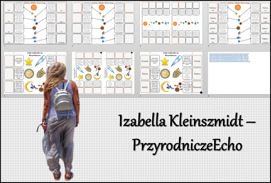 Notatka okienkowa/stacja zadaniowe/notatka interaktywna/notatka graficzna/karta pracy/sketchnotka „Budowa Układu Słonecznego”, „Ciała niebieskie”, „Ziemia we Wszechświecie” w pdf. Geografia 6 , dział „Ruchy Ziemi”. Materiał wykonany na podstawie podręczn
