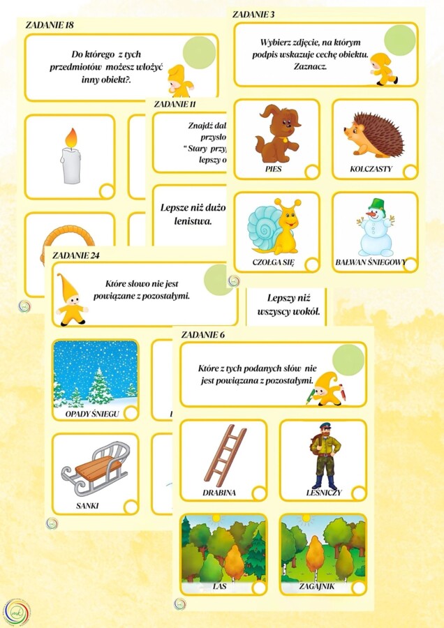 ZADANIA - ROZWÓJ MOWY 5 -7 LAT