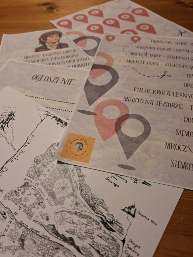 Wielofunkcyjne karty ról, karty do pracy w grupach, "Hobbit, czyli tam i z powrotem"