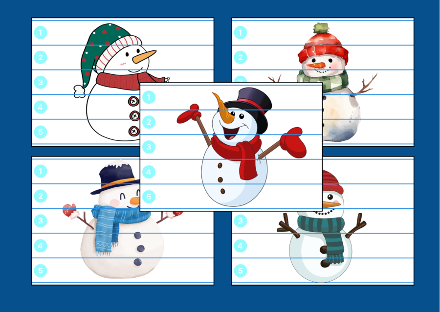 DZIEŃ BAŁWANA – Dzień Bałwanka – zima – puzzle – biblioteka – świetlica – przedszkole – 10 wersji