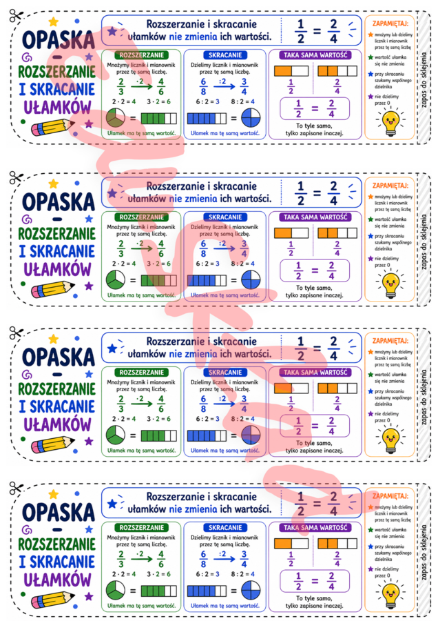 🟩 MATEMATYCZNE OPASKI NA RĘKĘ  Skuteczna pomoc dydaktyczna do wprowadzania nowych tematów