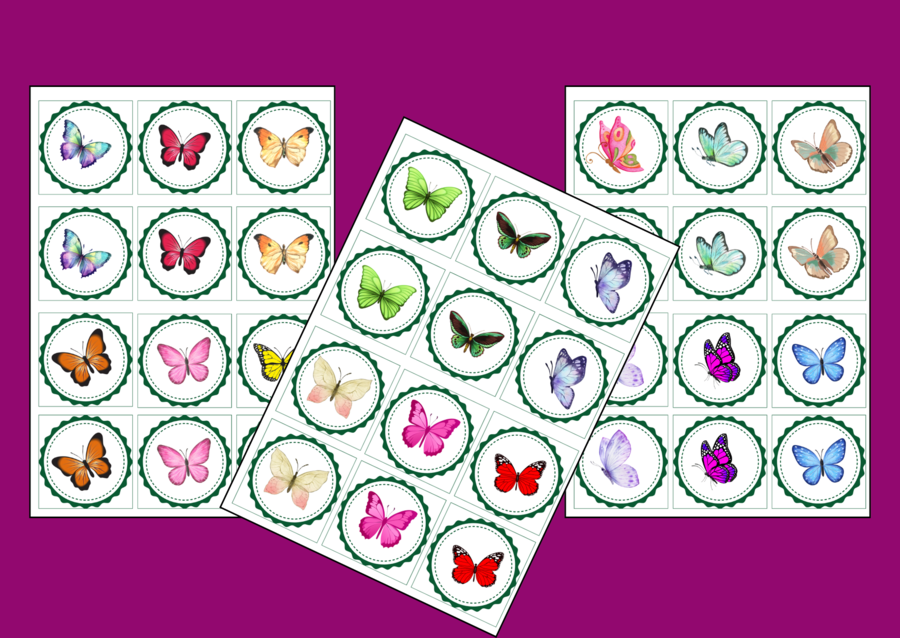DZIEŃ MOTYLA – memory – 36 szt. - WIOSNA – biblioteka – przedszkole – świetlica